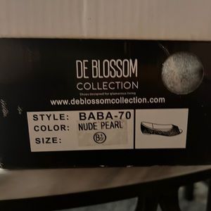 De Blossom Collection Nude Pearl open toed shoes glitter wedding shoe